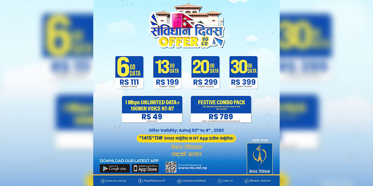 संविधान दिवसमा नेपाल टेलिकमको अफर